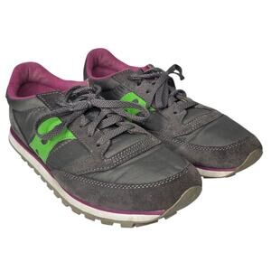 Saucony Womens Jazz Low Pro Sneakers Shoe Gray Pink SZ 11 1866-146 Running